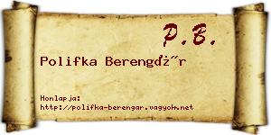 Polifka Berengár névjegykártya